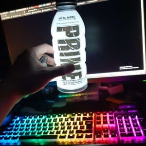 PRIME hydration energy lights lit up meta moon LED bottle